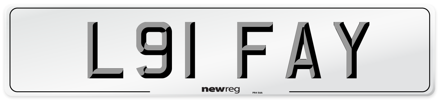 L91 FAY Number Plate from New Reg